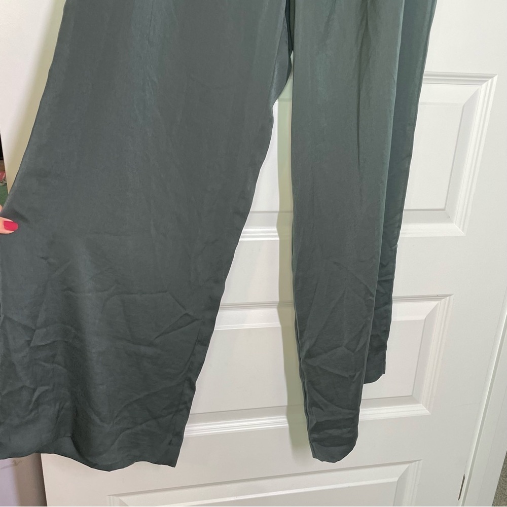 Vince Satin Drawstring Wide Leg Lounge Pants Grey Women’s Size XL - Picture 6 of 12